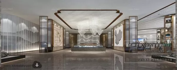 Modern Real Estate Showroom Design Interior Scene 3d model Modern Real Estate Showroom Design Interior Scene 3d model