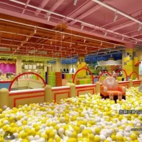 Children Ball House Interior Scene 3d model
