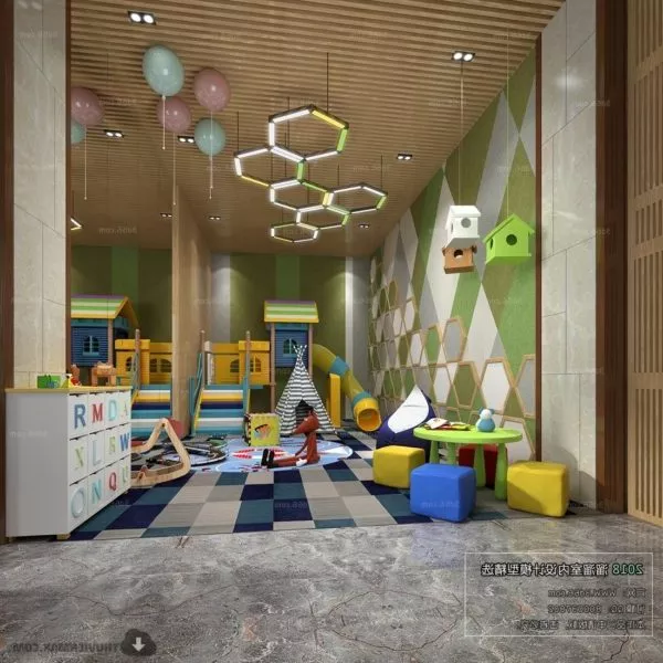 Steel Pole Kindergarten Equipment 3d model