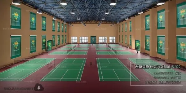 Indoor Tennis Course Interior Scene 3d model Indoor Tennis Course Interior Scene 3d model