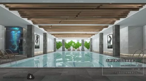 Indoor Swimming Pool Interior Scene 3d model Indoor Swimming Pool Interior Scene 3d model