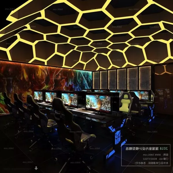 Dark Style Entertainment Gaming Room Interior Scene 3d model Dark Style Entertainment Gaming Room Interior Scene 3d model
