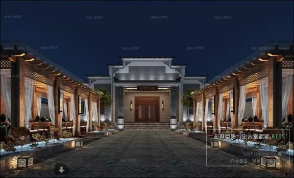 Luxury Outdoor Courtyard Interior Scene 3d model Luxury Outdoor Courtyard Interior Scene 3d model