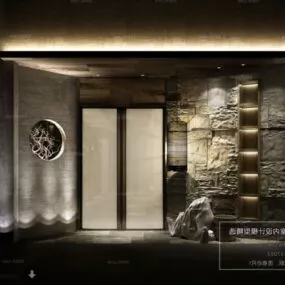 Luxury Design Resort Bathroom Interior Scene 3d model