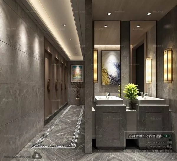 Hotel Toilet Design Interior Scene 3d model Hotel Toilet Design Interior Scene 3d model