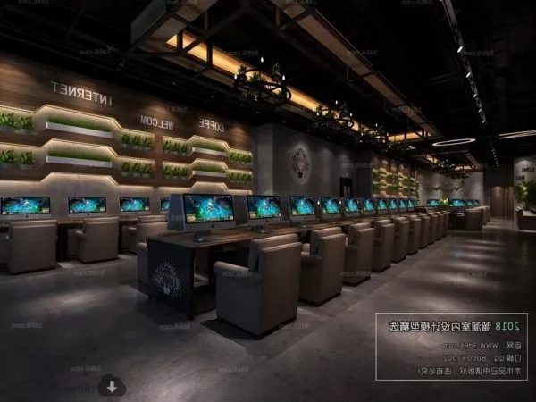 Industrial Style Internet Coffee Shop Interior Scene 3d model Industrial Style Internet Coffee Shop Interior Scene 3d model