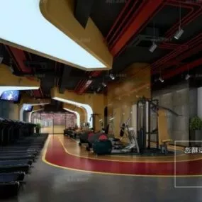Fitness Studio Interior Scene 3d model