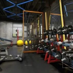 Industrial Design Health Club Interior Scene 3d model