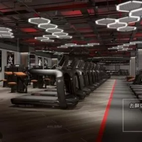 Health Club Interior Scene 3d model