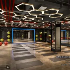 Yoga Room Interior Scene 3d model