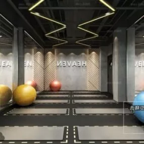 Aerobic Room Interior Scene 3d model