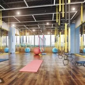Aerobic Studio Interior Scene 3d model