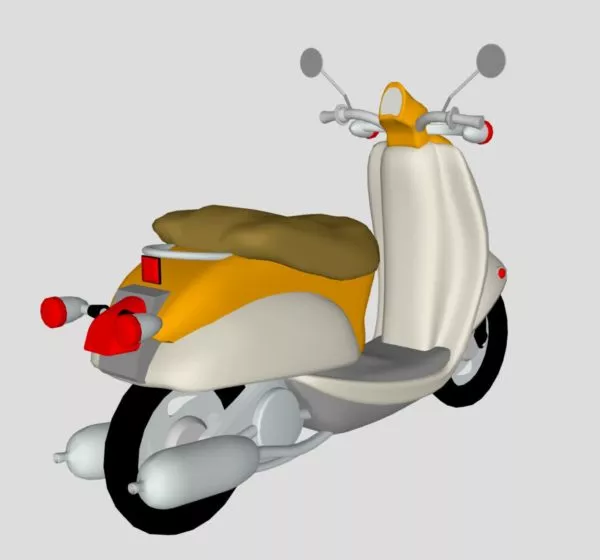Blue Moped Scooter 3d model