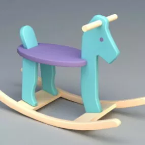 Wooden Rocking Horse 3d model
