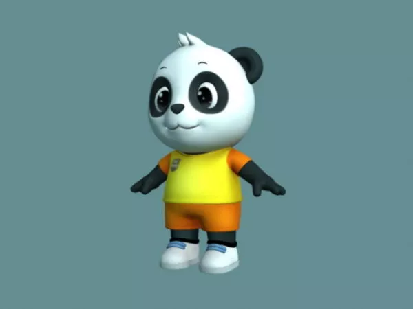 Cute Cartoon Panda Rig 3d model Cute Cartoon Panda Rig 3d model