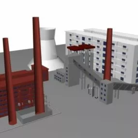 Industrial Factory Building 3d model