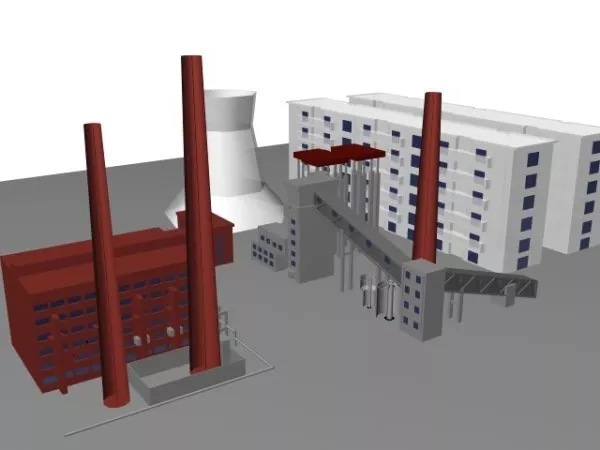 Industrial Factory Building 3d model Industrial Factory Building 3d model