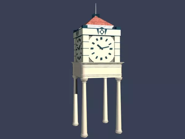 Black Table Clock 3d model