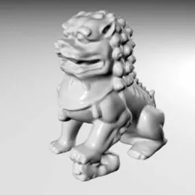 Guardian Lion Statue 3d model