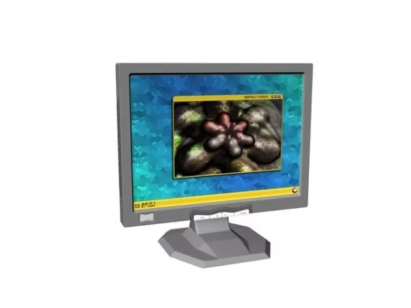 Square Lcd Monitor With Pc Mouse 3d model