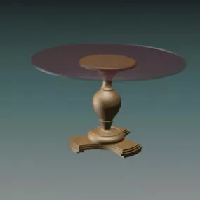 Round Glass Top Dining Table 3d model