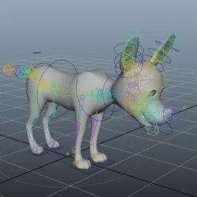 Cartoon Dog Rig 3d model