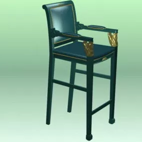 Antique Bar Stool 3d model