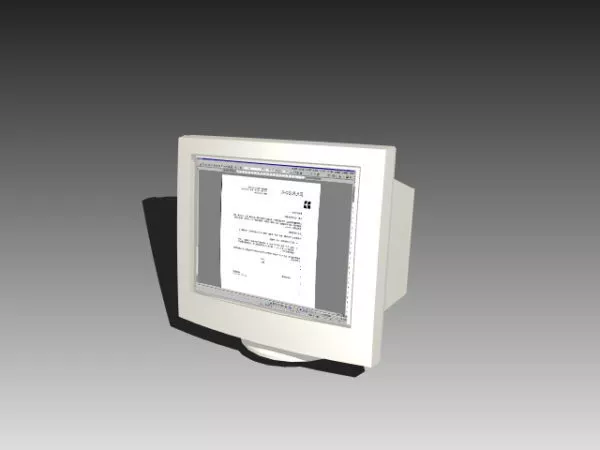 Thick Monitor Pc Lcd Gadget 3d model