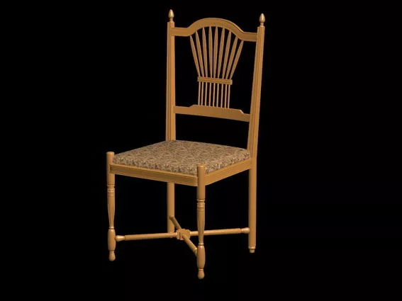 Antique Wooden Chair 3d model Antique Wooden Chair 3d model