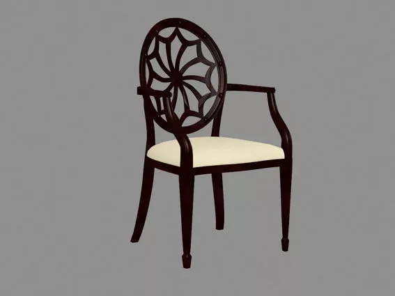 Antique Wooden Chair With Arms 3d model Antique Wooden Chair With Arms 3d model