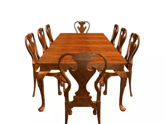 Antique Dining Room Sets 3d model Antique Dining Room Sets 3d model