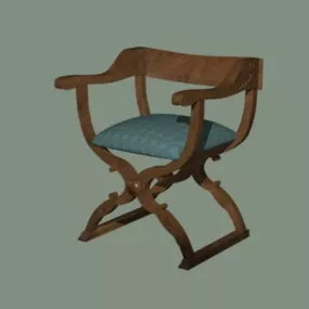 Antique Wooden Chair 3d model