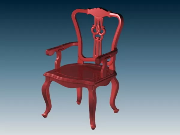Antique Wooden Chair With Arms 3d model Antique Wooden Chair With Arms 3d model