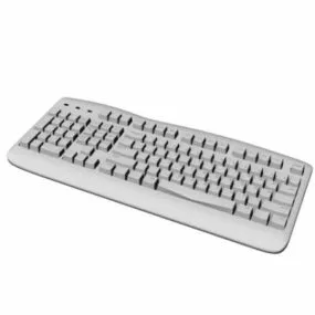 White Computer Keyboard 3d model