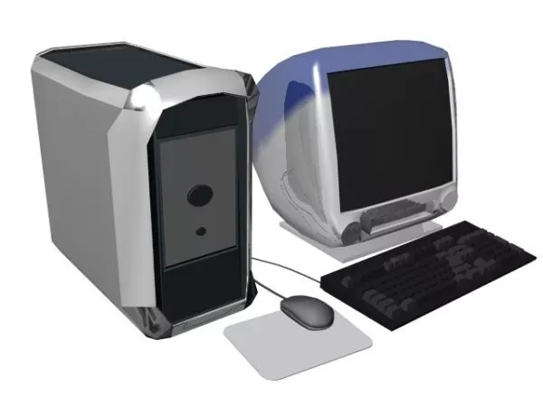 General Pc Computer Case Grey Color 3d model