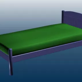 Single Platform Bed 3d model