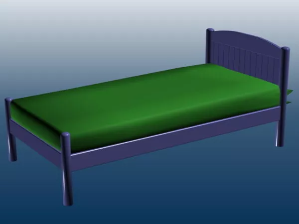 Single Platform Bed 3d model Single Platform Bed 3d model