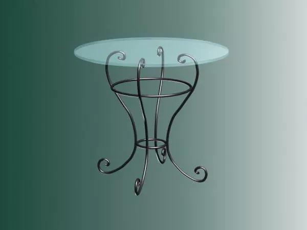 Round Glass Top Dining Table 3d model Round Glass Top Dining Table 3d model