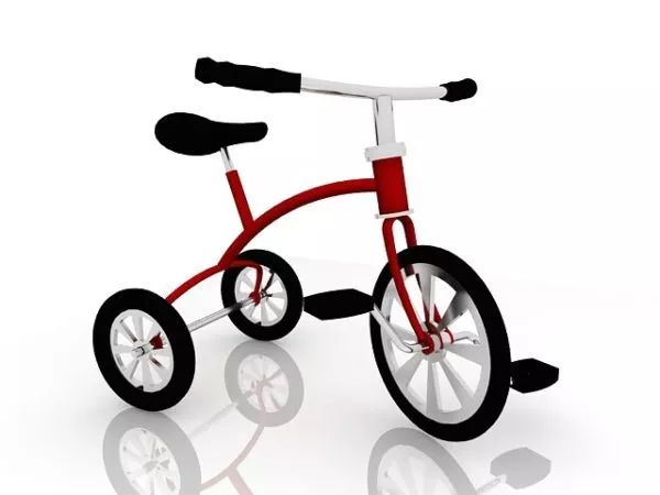 White Tricycle 3d model