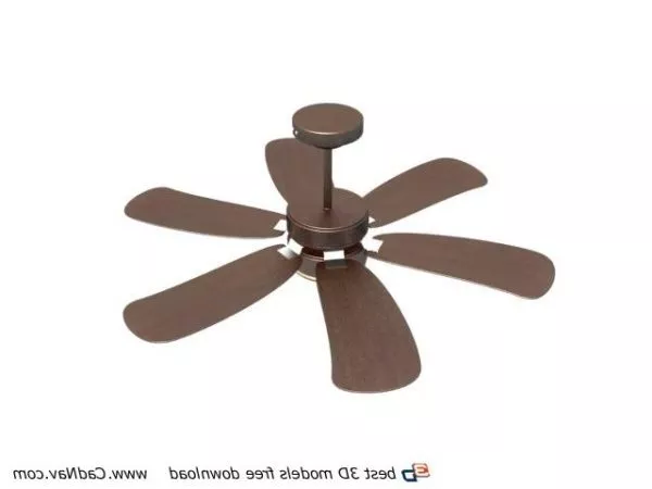 Ceiling Fan With Dual Lamp Combined 3d model