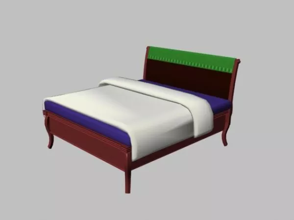 Rustic Wood Bed 3d model Rustic Wood Bed 3d model