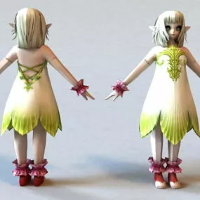Cute Emo Anime Girl Character 3d model