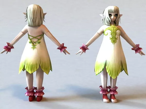 Girl Character With Flashlight 3d model