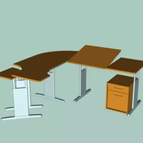Office Desk Workstation 3d model