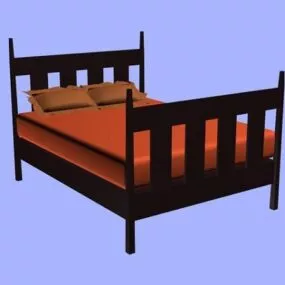 Craftsman Style Bed 3d model
