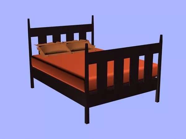 Craftsman Style Bed 3d model Craftsman Style Bed 3d model