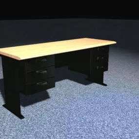 Office Desk With Drawers 3d model