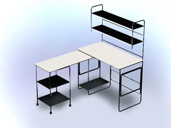 Office Desk With Hutch 3d model Office Desk With Hutch 3d model