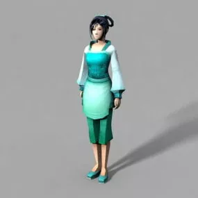 Chinese Village Girl 3d model