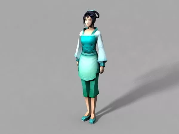 Chinese Village Girl 3d model Chinese Village Girl 3d model